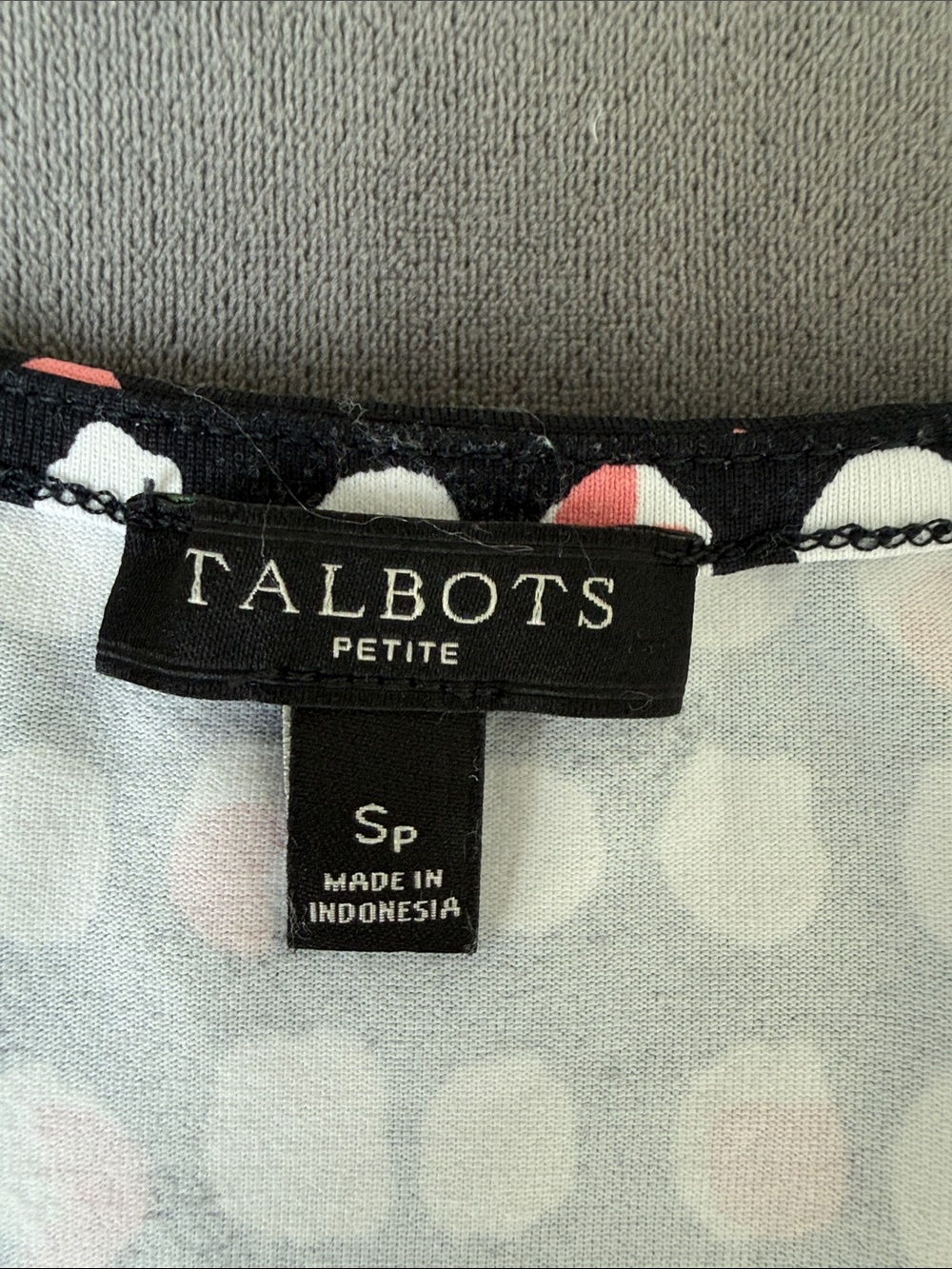Talbots Black Midi Wrap Dress with Pink and White Polka Dots - Picture 2 of 4